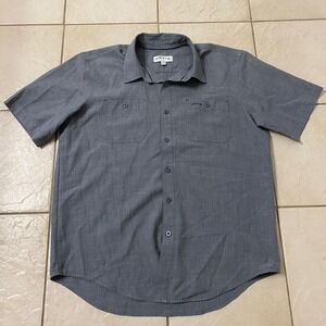 ORVIS‎ Mens Gray Short Sleeve Button Up Pocket Shirt Size L G